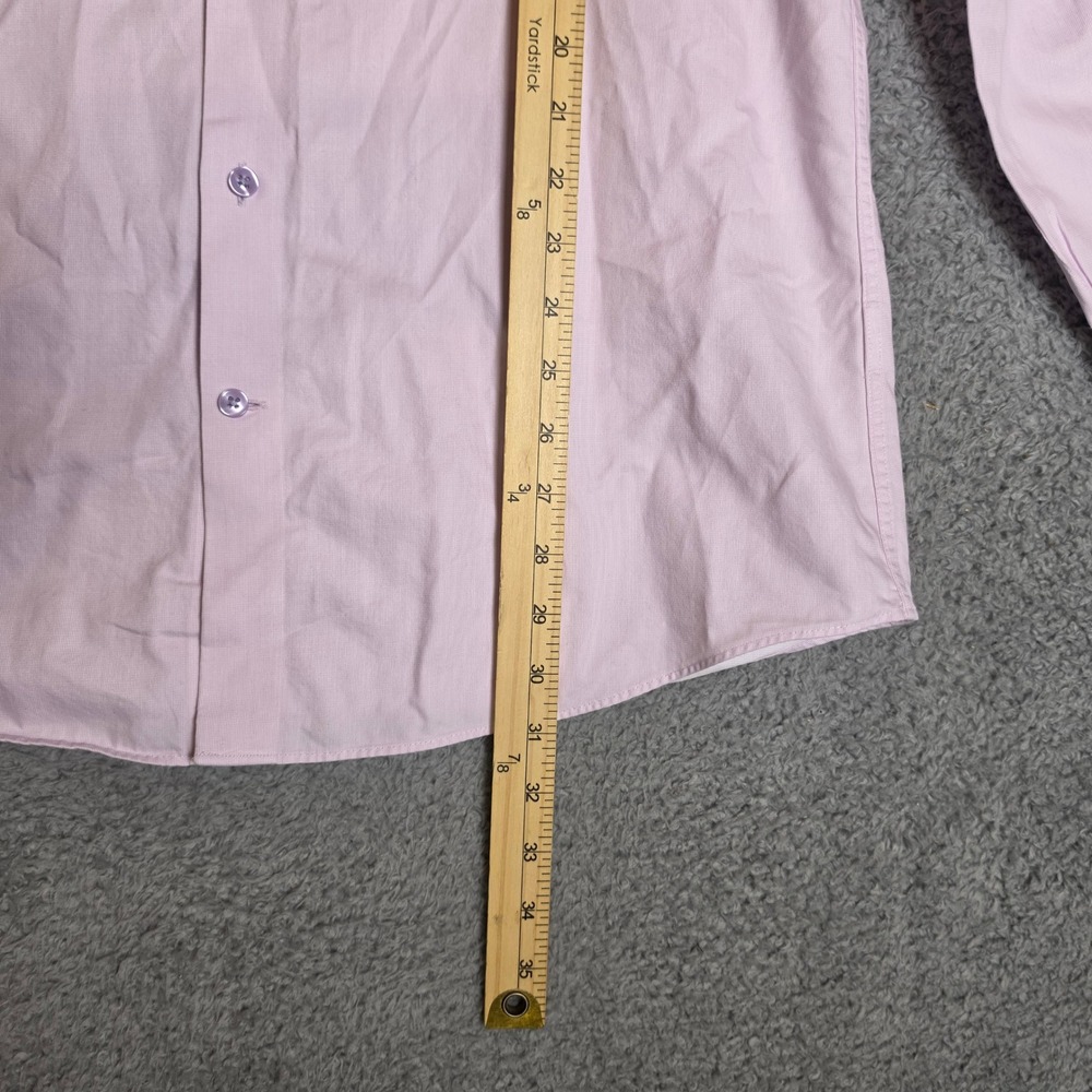 Charles Tyrwhitt Dress Shirt Mens 16.5/35 Pink Good Slim Fit Long Sleeve Dobby - Picture 6 of 10